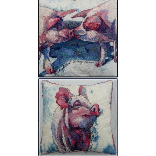 Divine Swine: Big-pig pillow and Little-pig pillow